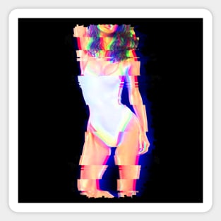 RETRO GLITCH GIRL #4 Sticker